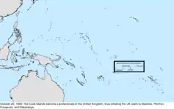 Map of the change to the United States in the Pacific Ocean on October 26, 1888