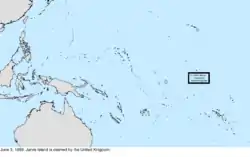 Map of the change to the United States in the Pacific Ocean on June 3, 1889