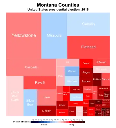 Image 7Treemap of the popular vote by county, 2016 presidential election. Areas are in proportion to the number of votes cast in each county. (from Montana)