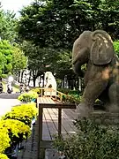 University Symbol statues on Campus