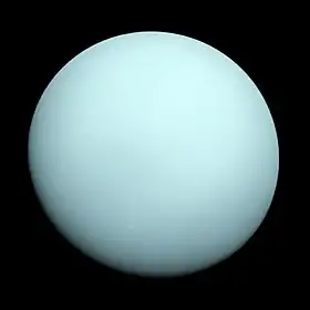 A photo of Uranus taken by Voyager 2.