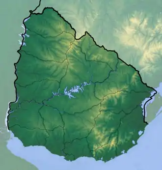 Location of Laguna José Ignacio in Uruguay.