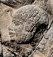 Ushankhuru, the captive son of Taharqa, as depicted by the Assyrians on the Victory stele of Esarhaddon