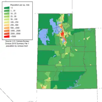 Image 22Utah population density map (from Utah)