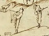 Utrecht Psalter, c. 850, cythara and harp