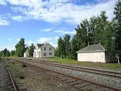 View of the village railway station, along the Solørbanen