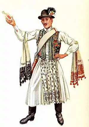 Image 14A vőfély in traditional costume, c. 1885 (from Culture of Hungary)