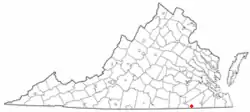 Location of Branchville, Virginia