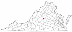 Location of Scottsville, Virginia