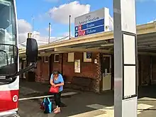 Station front, entrance and bus interchange, March 2008