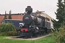 Hv1 class No.  575, preserved in front of Metso Lokomo Steels in Hatanpää, Tampere, Finland. This was the first locomotive manufactured by Lokomo and entered service in 1920.