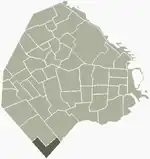 Location of Villa Riachuelo within Buenos Aires