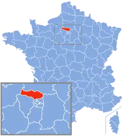 Location of Val-d'Oise in France