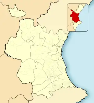 Moncada is located in Province of Valencia