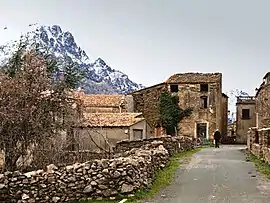 The village of Vallica, overlooked by Monte Padro