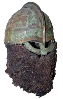 Colour photograph of the Valsgärde 8 helmet