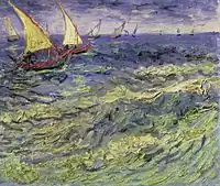 Seascape at Saintes-Maries (Fishing Boats at Sea), 1888, Pushkin Museum, Moscow, Russia (F417)