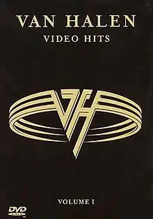 A black background with a golden "VH" flying-v style logo for Van Halen