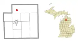 Location within Otsego County