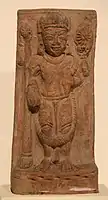 Vāsudeva with four attributes and without an aureole, terracotta