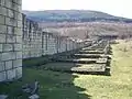 Interior of southern wall of the inner-town of Preslav and ruins of officer's quarters lining the wall