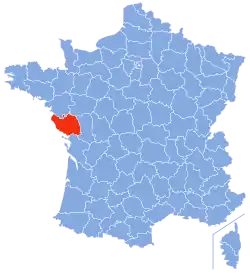 Location of Vendée in France