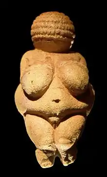 Venus of Willendorf; c. 25,000 BC; limestone with ochre colouring; height: 11 cm; Natural History Museum (Vienna, Austria)