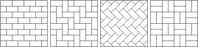 Four tessellations used in laying