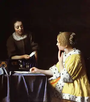 Jan Vermeer, Mistress and Maid, 1667