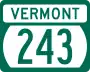 Vermont Route 243 marker