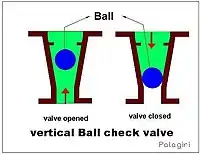 Vertical ball check valve