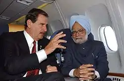 Image 14President Vicente Fox with Prime Minister of India Manmohan Singh (from History of Mexico)