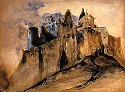 Victor Hugo: Ruins of Vianden Castle (1871)