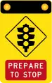 (W3-V101) Traffic Light ahead (Prepare to Stop) (used with the warning sign for signals ahead) (Used in Victoria, Queensland and Western Australia)