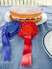 Image 3An award-winning Victoria sponge from an English village fête. Competitive baking is part of the traditional village fête, inspiring The Great British Bake Off television series. (from Culture of the United Kingdom)