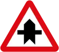 Intersection ahead where vehicles on your right must give way.