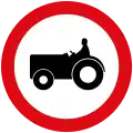 No entry for power driven agricultural vehicles