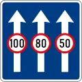 Maximum speed limit for different lane