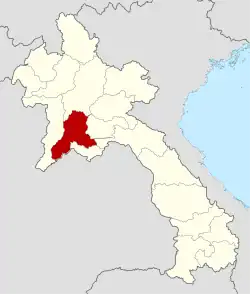 Map showing location of Vientiane province in Laos