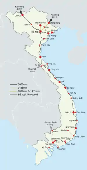 The Vietnamese railway network