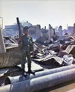 Image 16Army of the Republic of VietnamPhoto credit: J.F. Fitzpatrick, Jr., SPC5, U.S. Army Signal CorpsThis twelve-year old ARVN Airborne trooper poses with an M79 grenade launcher during a sweep through the devastated Plantation Road area after a day-long battle near Tan Son Nhut during the Vietnam War. The young soldier had been "adopted" by the US Army Airborne Division.More featured pictures