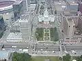 Luther Ely Smith Square as seen from the Gateway Arch