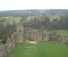 Image 3Richmond castle walls and towers seen from the Keep (from History of Yorkshire)