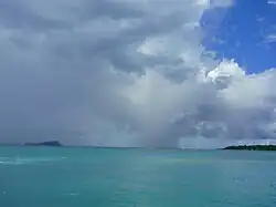 View from the ferry with tiny Apolima island and Savaiʻi coast (right).