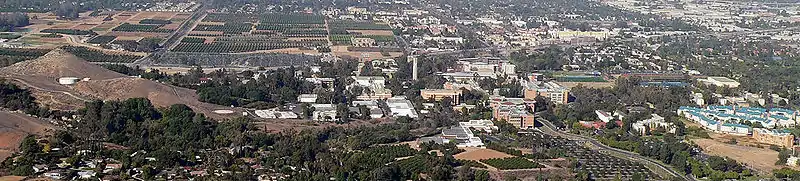 Panoramic aerial image of UC Riverside