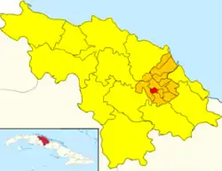 Camajuaní II (red) in Camajuaní (orange) in Villa Clara (yellow)