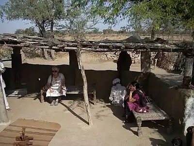 Charpais used as daybeds in Rajasthan