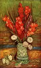 Vase with Red Gladioli (1886) by Vincent van Gogh