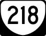 State Route 218 marker