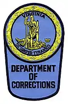 Uniform patch for the Virginia Department of Corrections